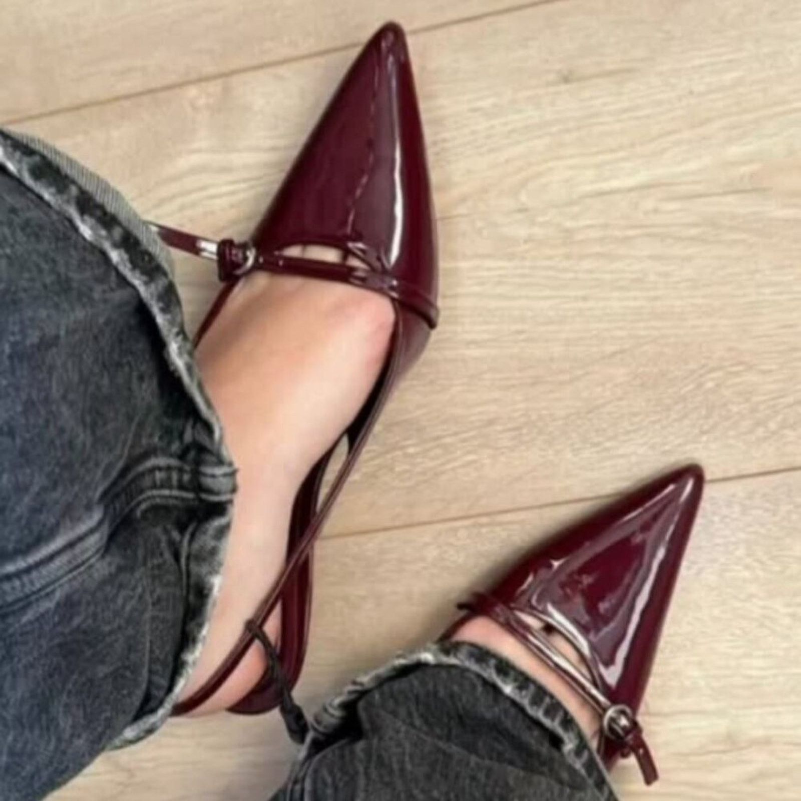 Zara ZARA VIRAL CHERRY RED FALL SLINGBACKS LAST ONE!!! Size US 7.5 / IT 37.5 - 4 Thumbnail
