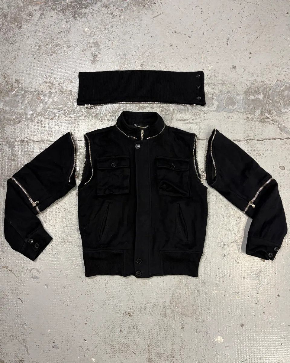 Dolce & Gabbana AW2003 Dolce & Gabbana Black Nylon Detachable Sleeve Bomber Jacket Size US S / EU 44-46 / 1 - 3 Thumbnail
