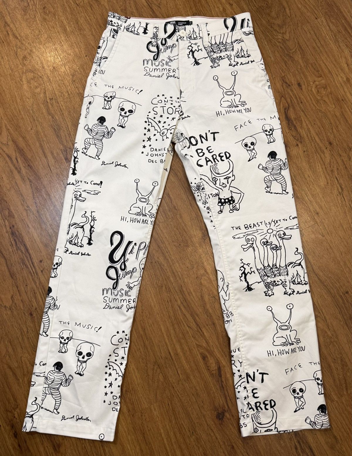 Vans Vans Chino Loose Fit Pants Daniel Johnston Art White 28 30 Size US 28 / EU 44 - 1 Thumbnail