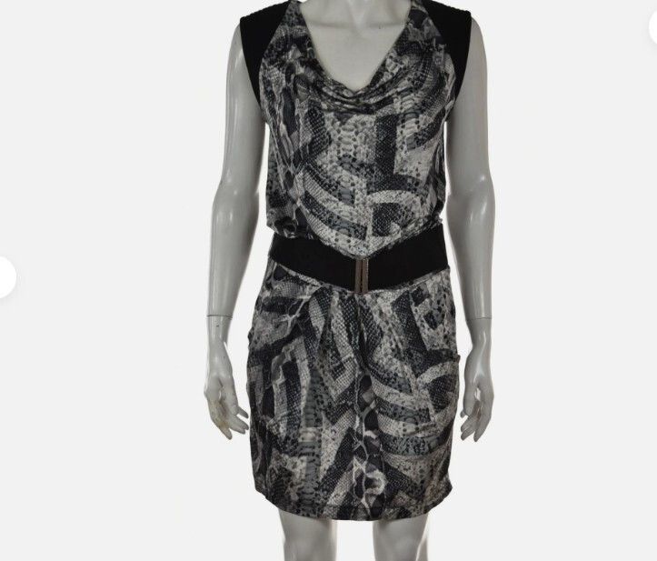 Bcbgmaxazria BCBGMAXAZRIA Gray Animal Print Sheath Mini Dress ( XXS ) Size XXS / US 00 / IT 34 - 1 Thumbnail