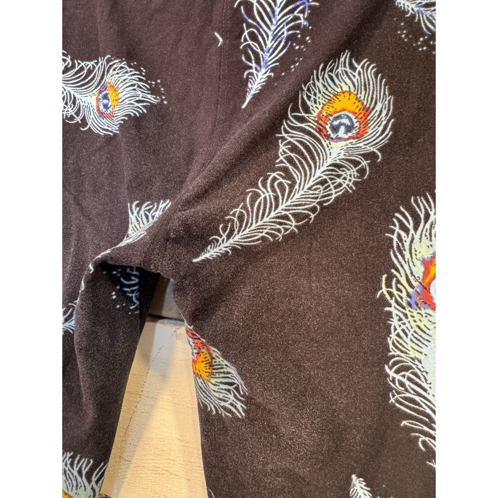 Other LuLaRoe Leggings OS One Size BLACK & BLUE PEACOCK FEATHERS G Size 29" - 6 Thumbnail