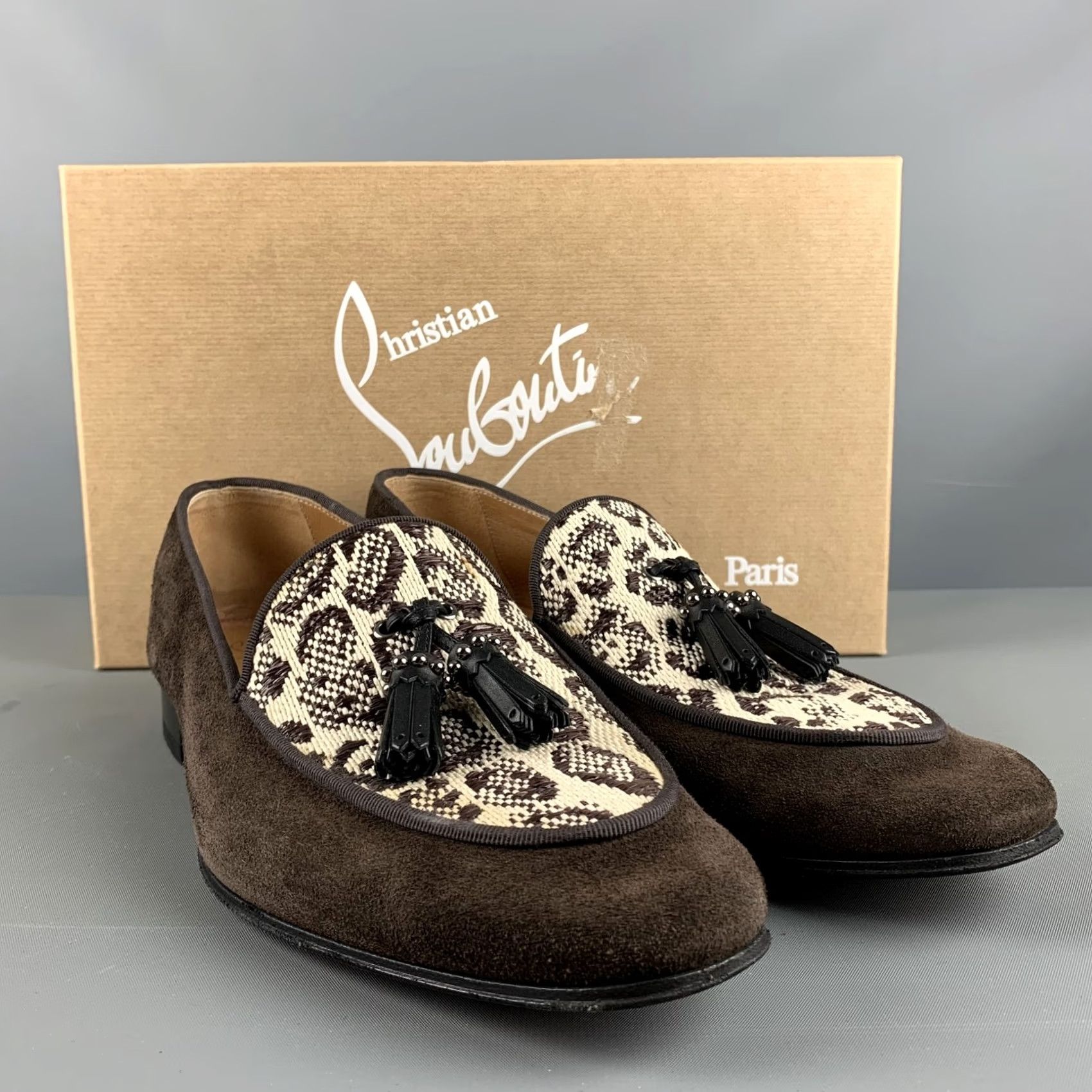Christian Louboutin CHRISTIAN LOUBOUTIN Size 9 Brown Beige Mixed Materials Woven Tassels Loafers Men Size US 9 / EU 42 - 7 Thumbnail