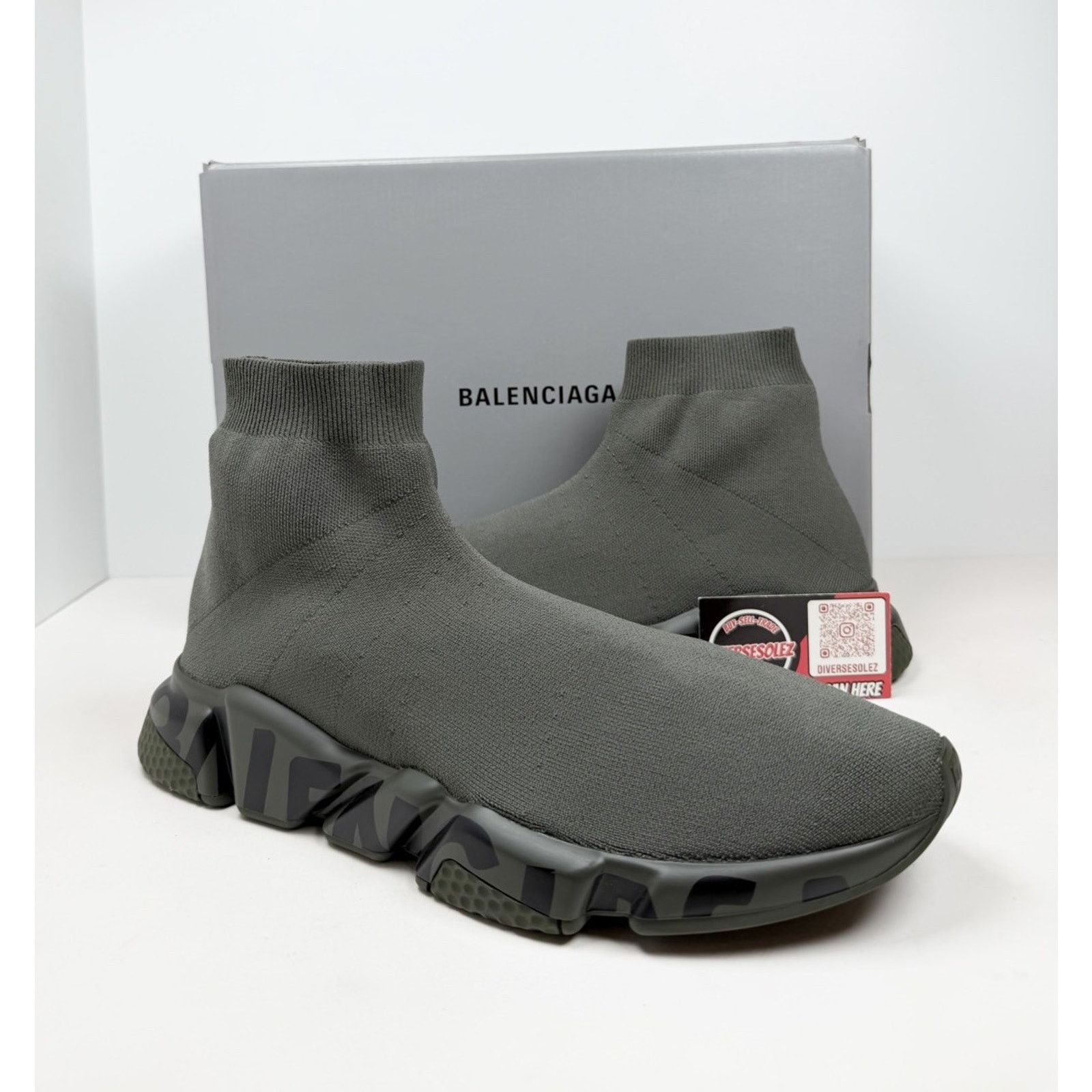 Balenciaga Size 46EU/13US - Balenciaga Speed Olive NEW Size US 13 / EU 46 - 2 Thumbnail