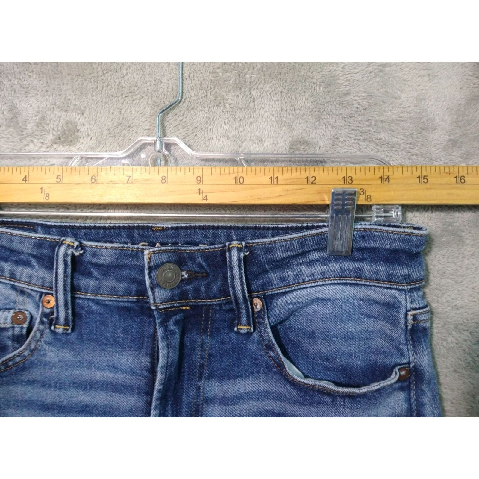 American Eagle Outfitters American Eagle Jeans Mens 29x30 Blue Denim Original Straight Airflex Stretch Size US 29 - 3 Thumbnail