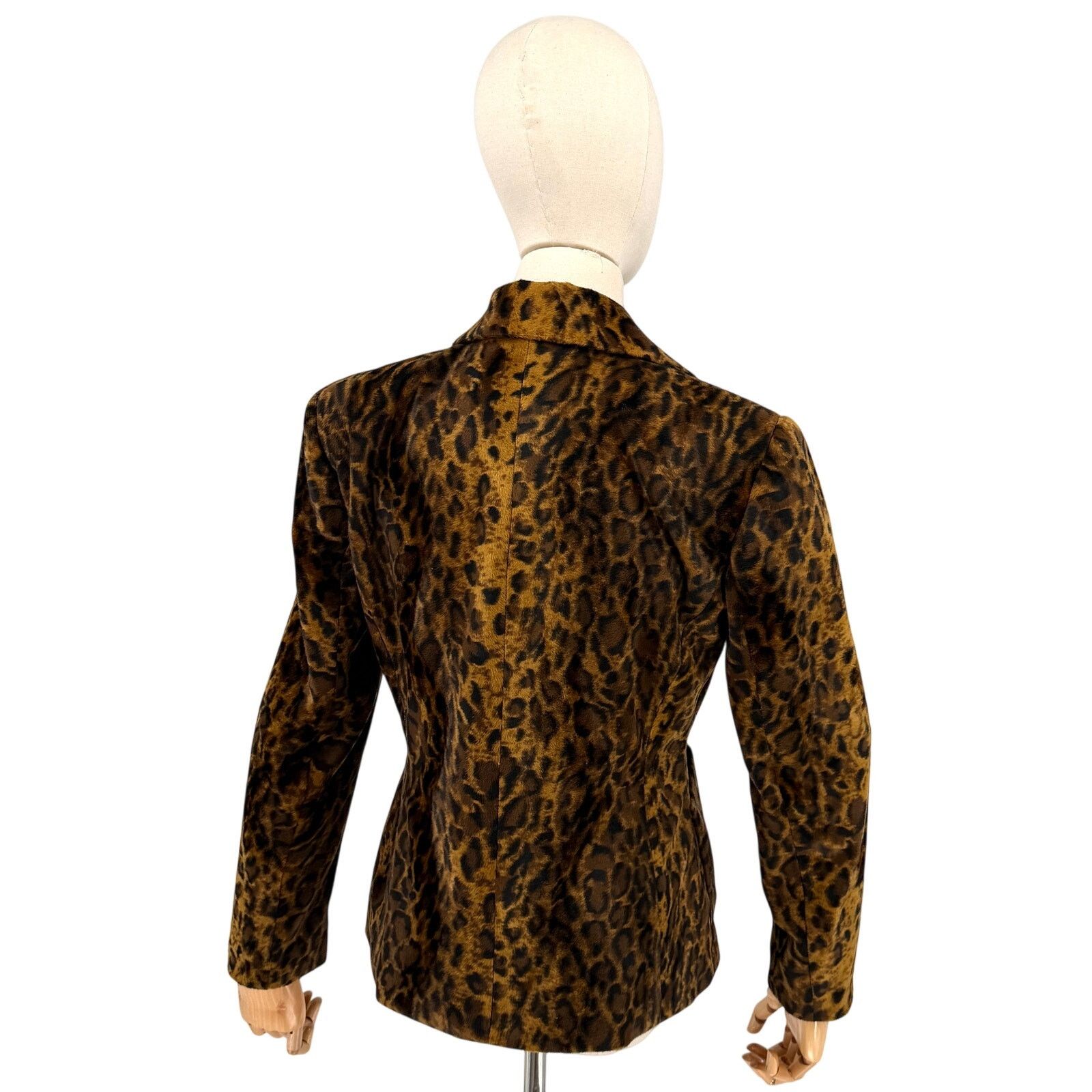 Emanuel Ungaro Vintage 90s Leopard Print Faux Fur Blazer Jacket Size S / US 4 / IT 40 - 5 Thumbnail