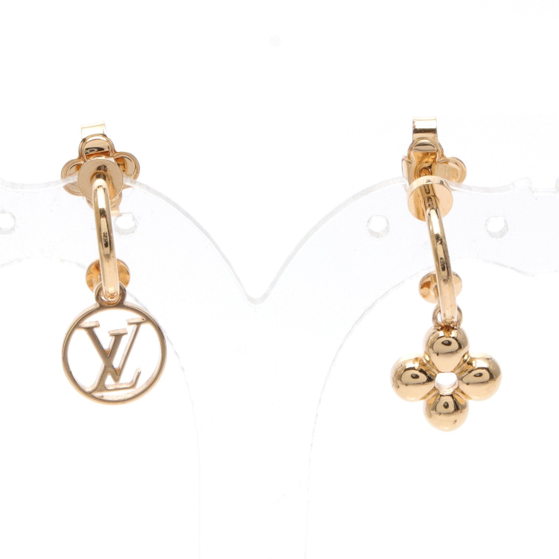 image of Louis Vuitton Bookle Dreille Blooming Earrings Gp Gold, Women's