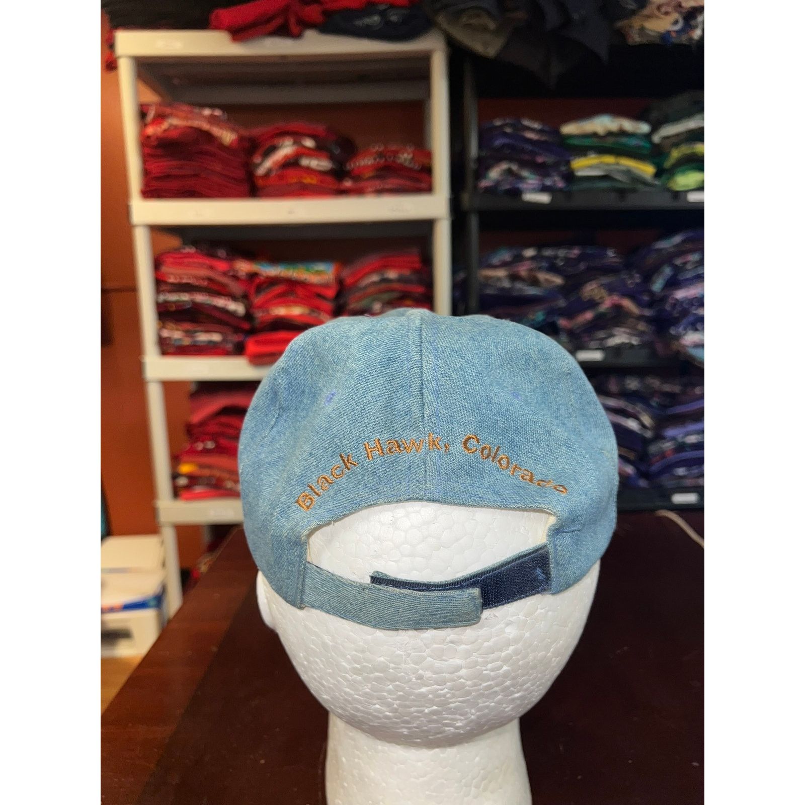 Vintage Vintage Fitzgeralds Hat 2000 Denim Cap Headwear Black Hawk Size ONE SIZE - 4 Thumbnail