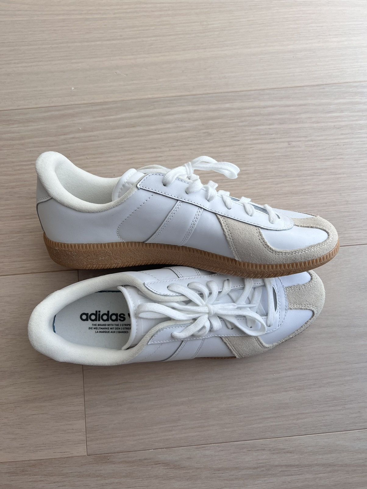 image of Adidas Bw Beige Sport German Army Trainer Gat Replica Shoes in White, Men's (Size 8)