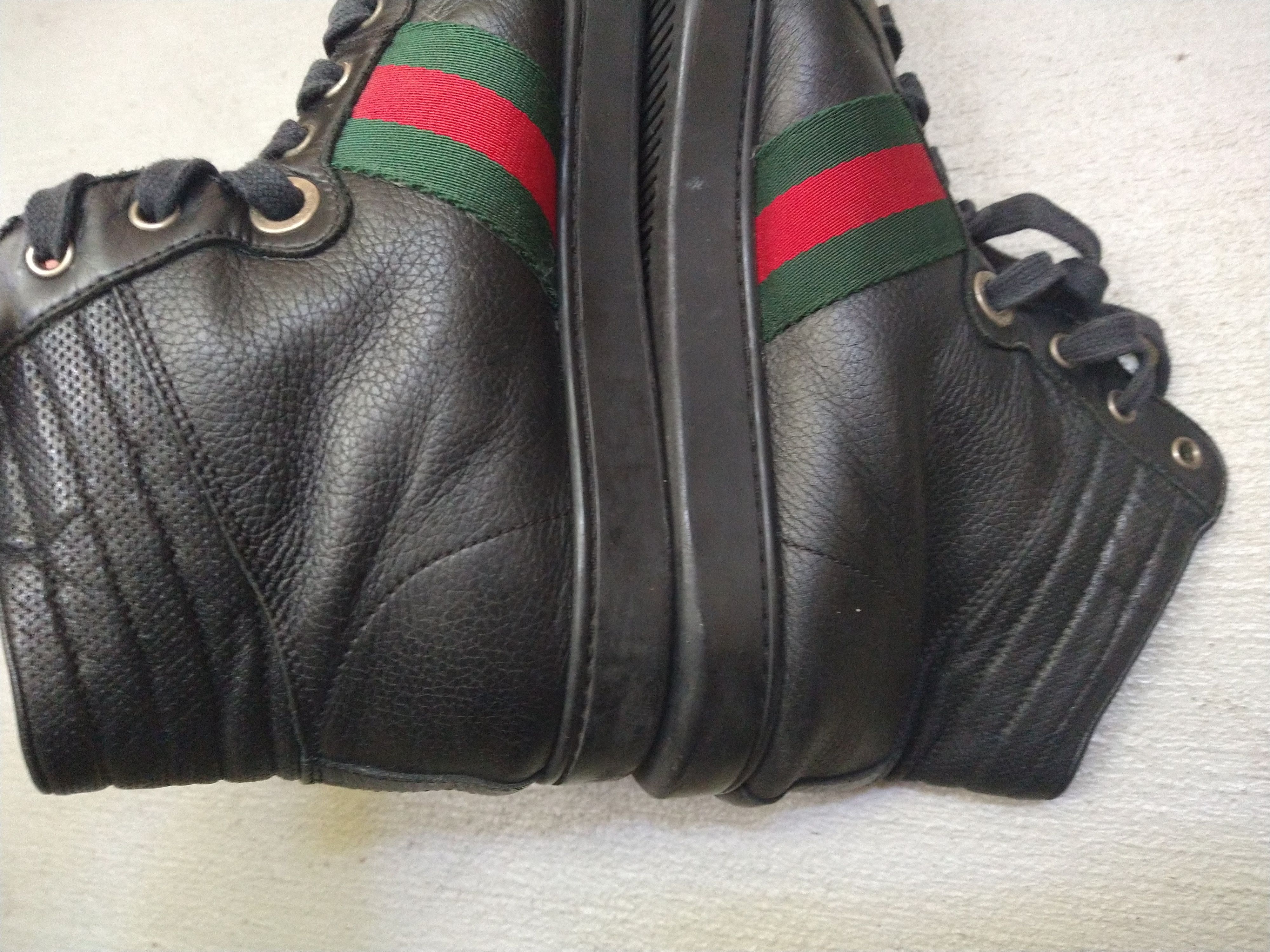 Gucci Gucci High Top Sneakers Black Leather Size 9.5 Lace Up Size US 9.5 / EU 42-43 - 18 Thumbnail