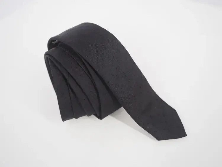 Saint Laurent Paris Saint Laurent Paris Skinny Woven Silk Tie-2505 Size ONE SIZE - 3 Thumbnail