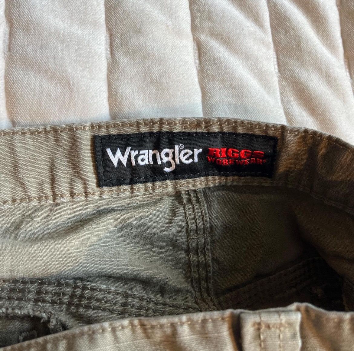 Vintage × Wrangler 38x30 Wrangler Baggy Tan Cargo Workwear Pants Size US 38 / EU 54 - 5 Thumbnail