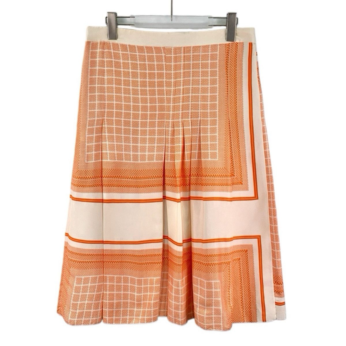 Celine Celine Orange Silk Pleated Casual Skirt K26WX Size 25" / US 0 / IT 36 - 2 Thumbnail