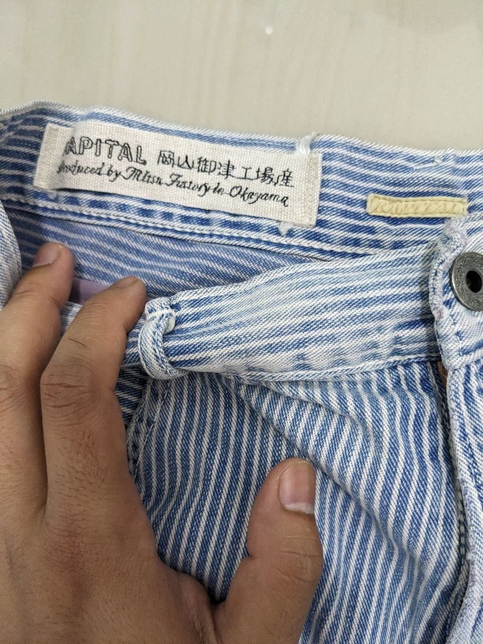 Kapital KAPITAL CENTURY DENIM HICKORY PAINTED 70’sVINTAGE BUCKLEBACK Size US 28 / EU 44 - 17 Thumbnail