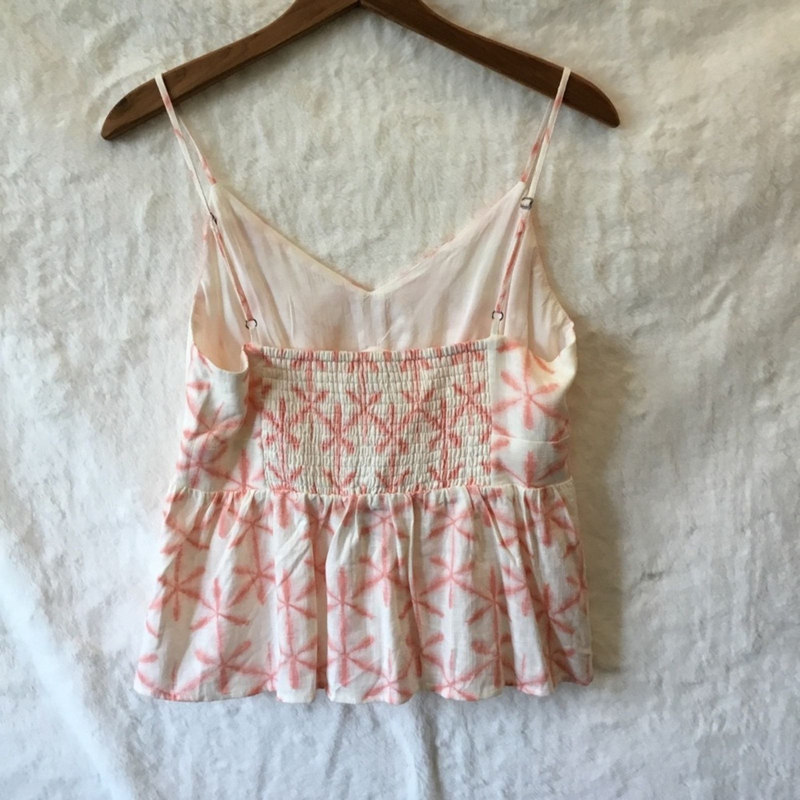 Loft Loft Coral Cream Star Tie Dye Peplum Cami Size M / US 6-8 / IT 42-44 - 8 Thumbnail