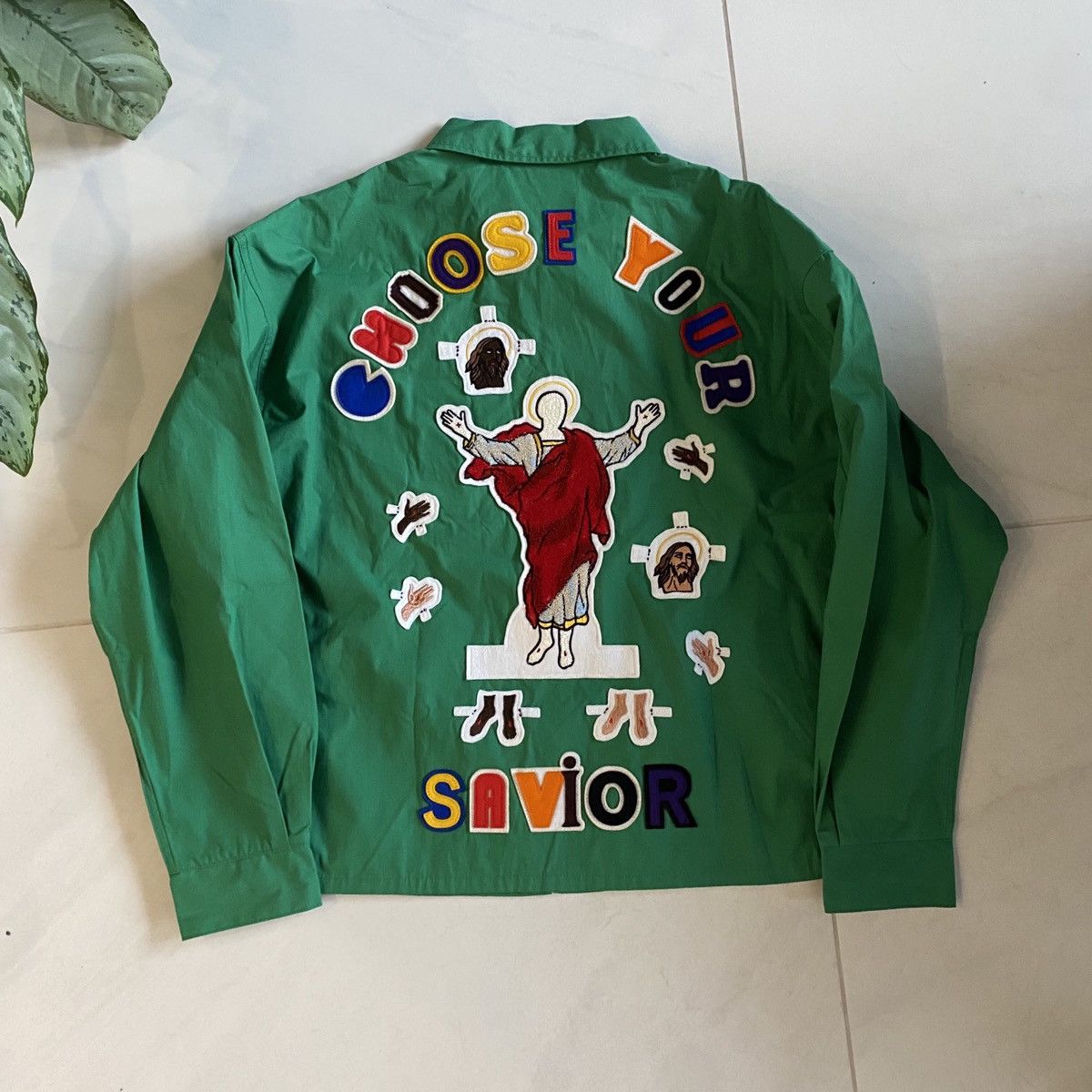 DENIM TEARS × Saint Michael Saint Tears Choose Your Savior Work Jacket Green Size US L / EU 52-54 / 3 - 2 Thumbnail