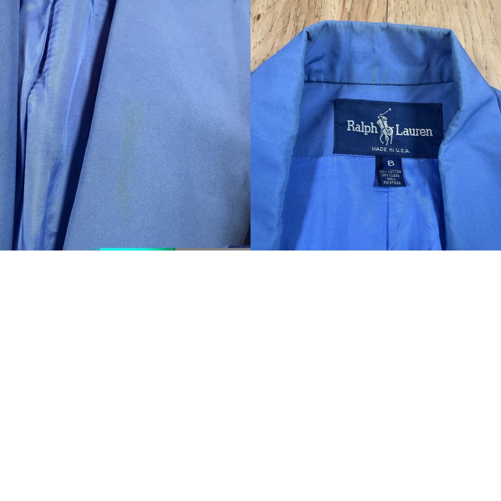 Ralph Lauren VINTAGE Ralph Lauren Blazer Women’s 6 Double Breasted USA Made Blue Sports Coat Shirt Woman Blue Cotton Regular Size 6 Womens Size M / US 6-8 / IT 42-44 - 9 Thumbnail