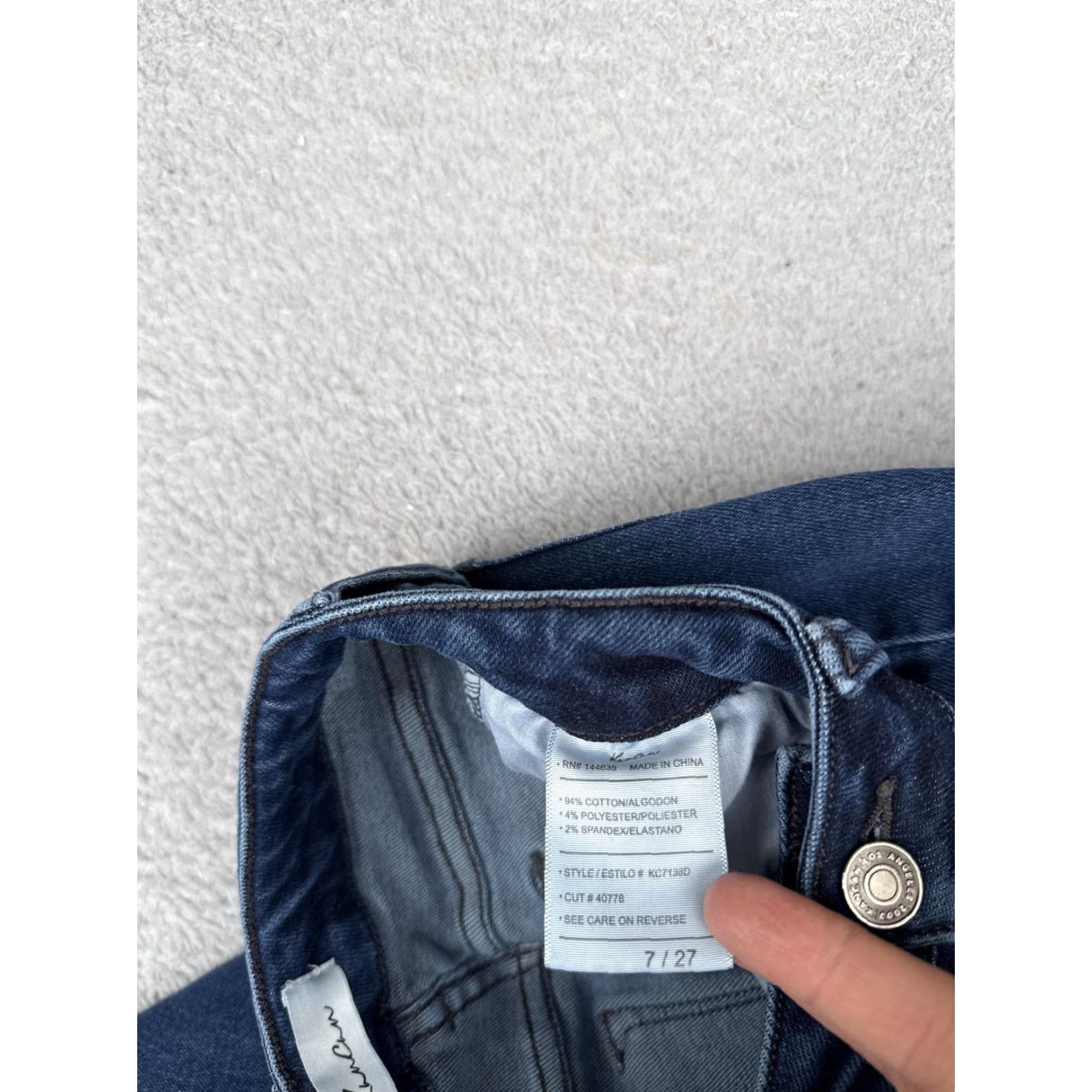 Vintage KanCan Jeans Womens Bootcut 7 Blue Wash High Rise Distressed Stretch 24x31 Pants Womens Menus? Size 28" / US 6 / IT 42 - 7 Thumbnail