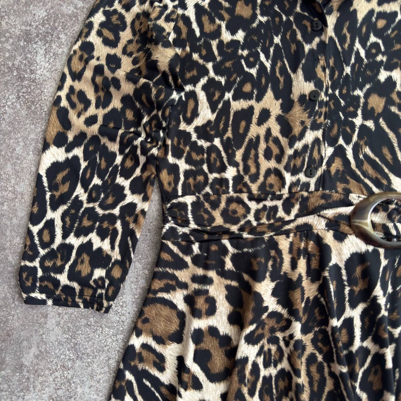 Hysteric Glamour × Vintage Morgan de Toi Leopard Printed Glam Belted Long Sleeve Dress Size S / US 4 / IT 40 - 3 Thumbnail