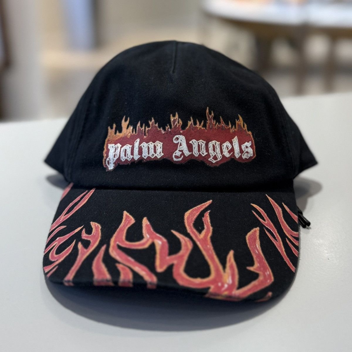 Palm Angels Flames Logo Print Cap
