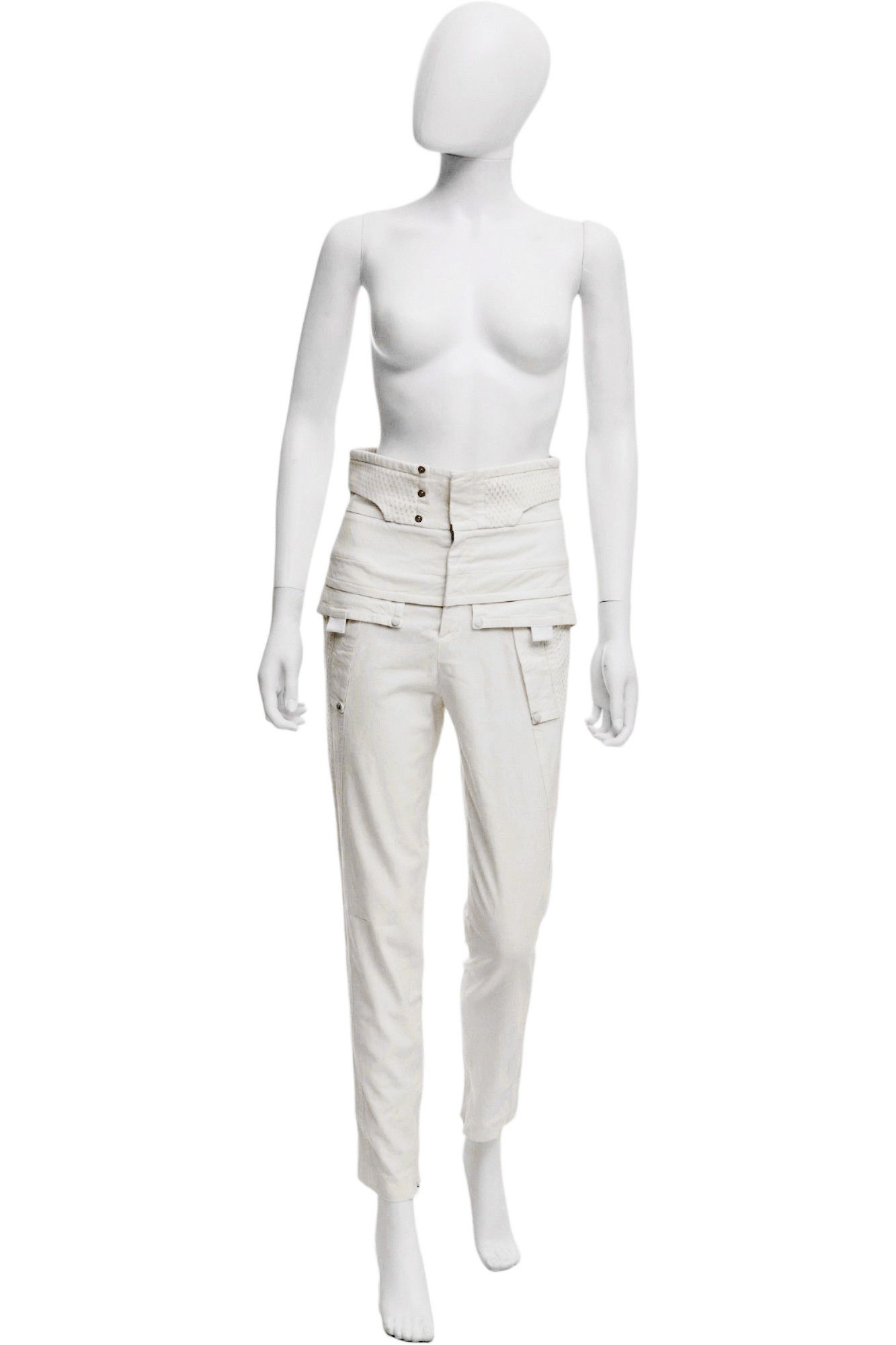 Gucci by Frida Giannini S/S 2010 White High Wasted Tactical Pants Size 28" / US 6 / IT 42 - 5 Thumbnail