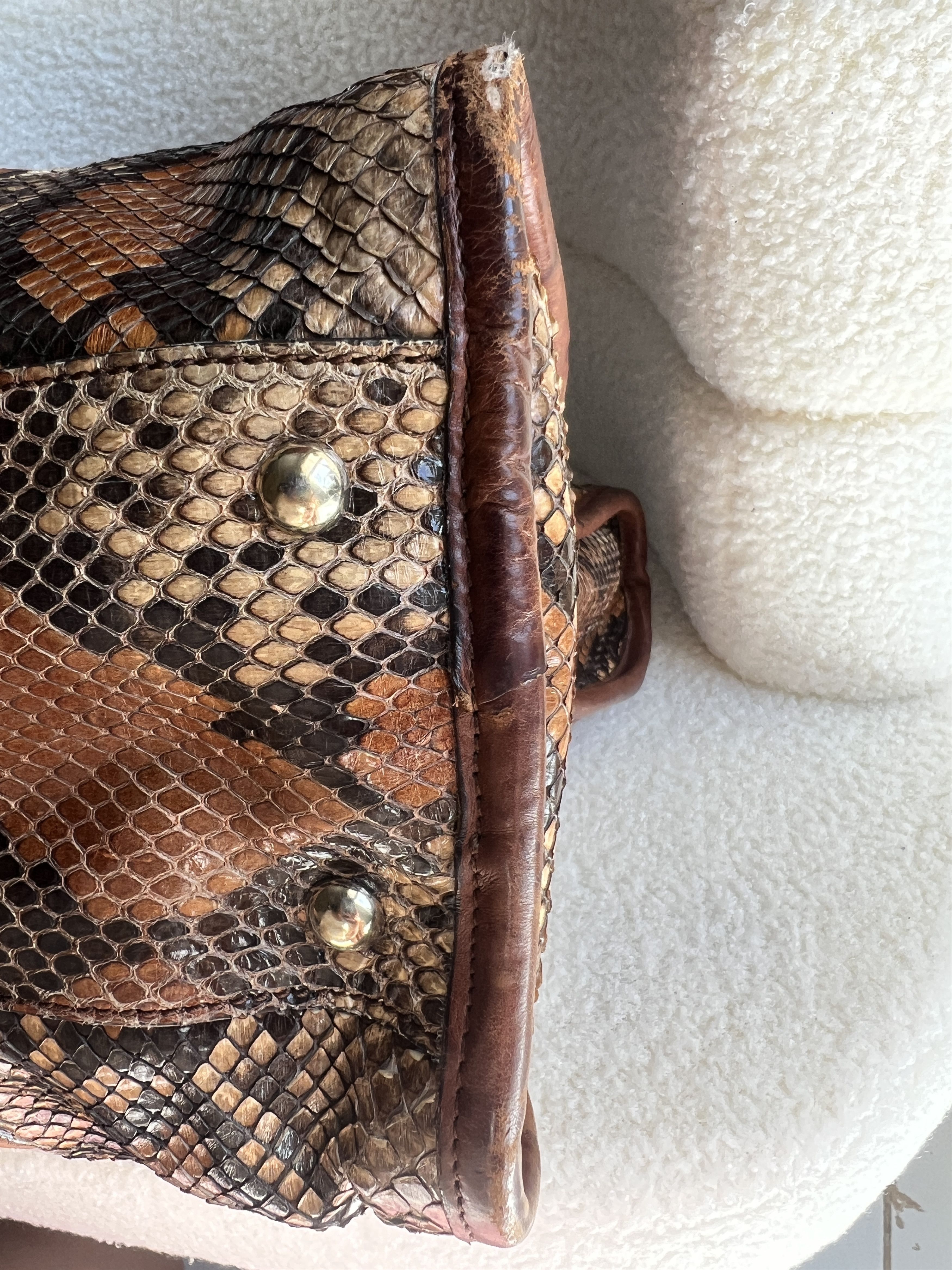 Gucci Rare Gucci Brown Python Leather Large Tote Bag Size ONE SIZE - 13 Thumbnail