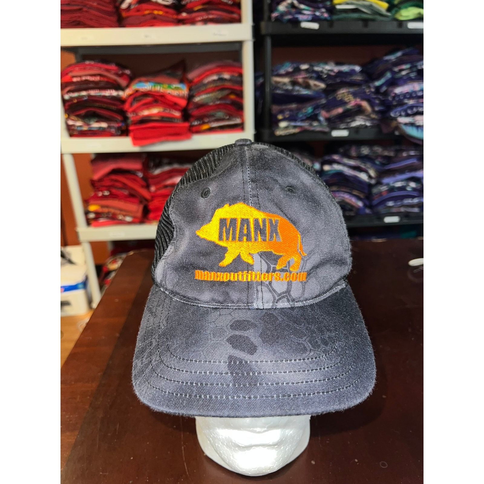 Vintage Mank Hat Outfitters Gray Black Cap Headwear Size ONE SIZE - 1 Thumbnail