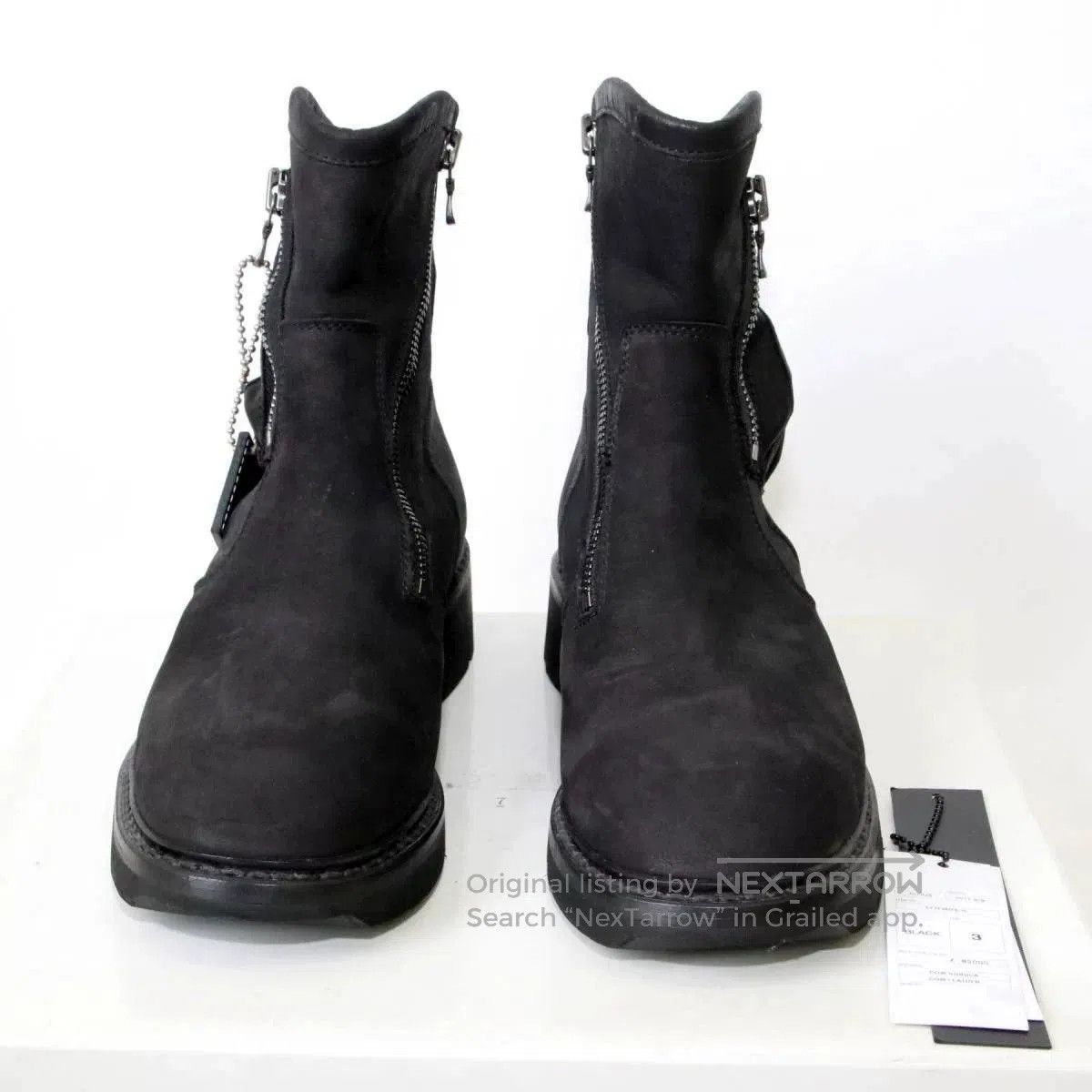 Julius Black Suede Leather Zip Military Boots. Size US 10 / EU 43 - 5 Thumbnail