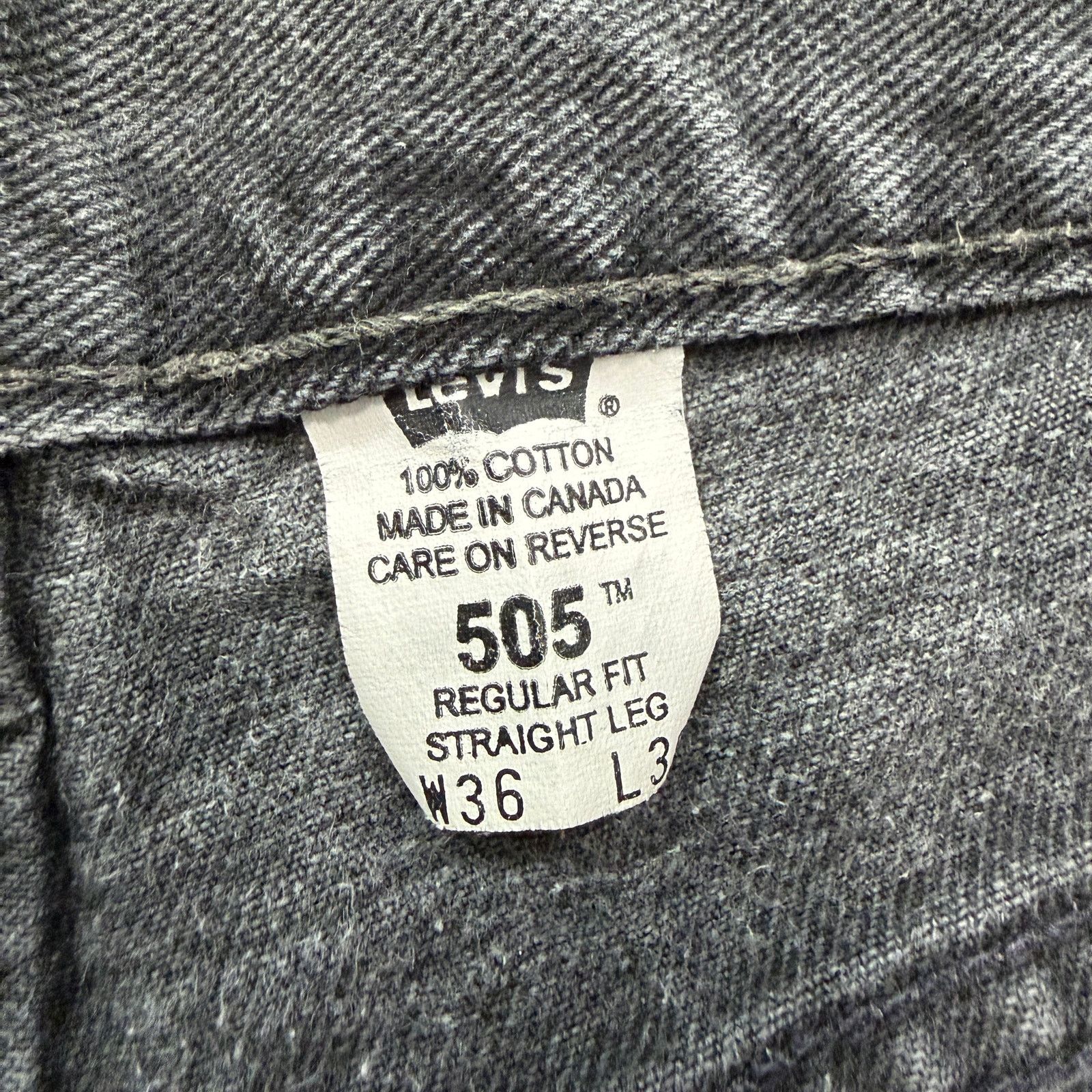 Levi's Vintage Levis 505 Jeans Men's 36x30 Black Regular Straight Size US 36 / EU 52 - 4 Thumbnail