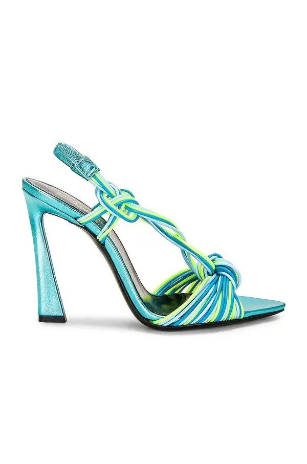 Saint Laurent Paris o1tp1o1224 Pool Sandals In Tpu And Metallized in Teal Size US 11 / IT 41 - 1 Thumbnail