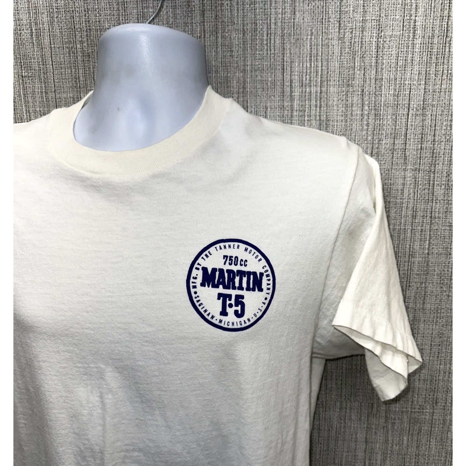 JCPenney VINTAGE Jcpenney T-Shirt Mens White 750cc Martin T5 Size L USA Made Short Sleeve Cotton Regular Size US L / EU 52-54 / 3 - 3 Thumbnail