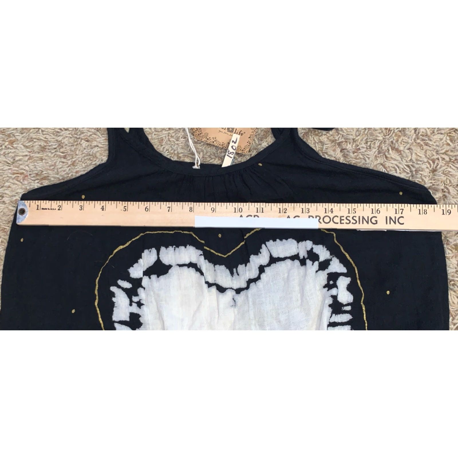 Vintage Natural Life Tank Dress XS/S Black White Heart Print 100% Cotton Midi Knit Dress Womens Boho Hippie Tiny Heart Pattern NWT 1802 Size S / US 4 / IT 40 - 5 Thumbnail