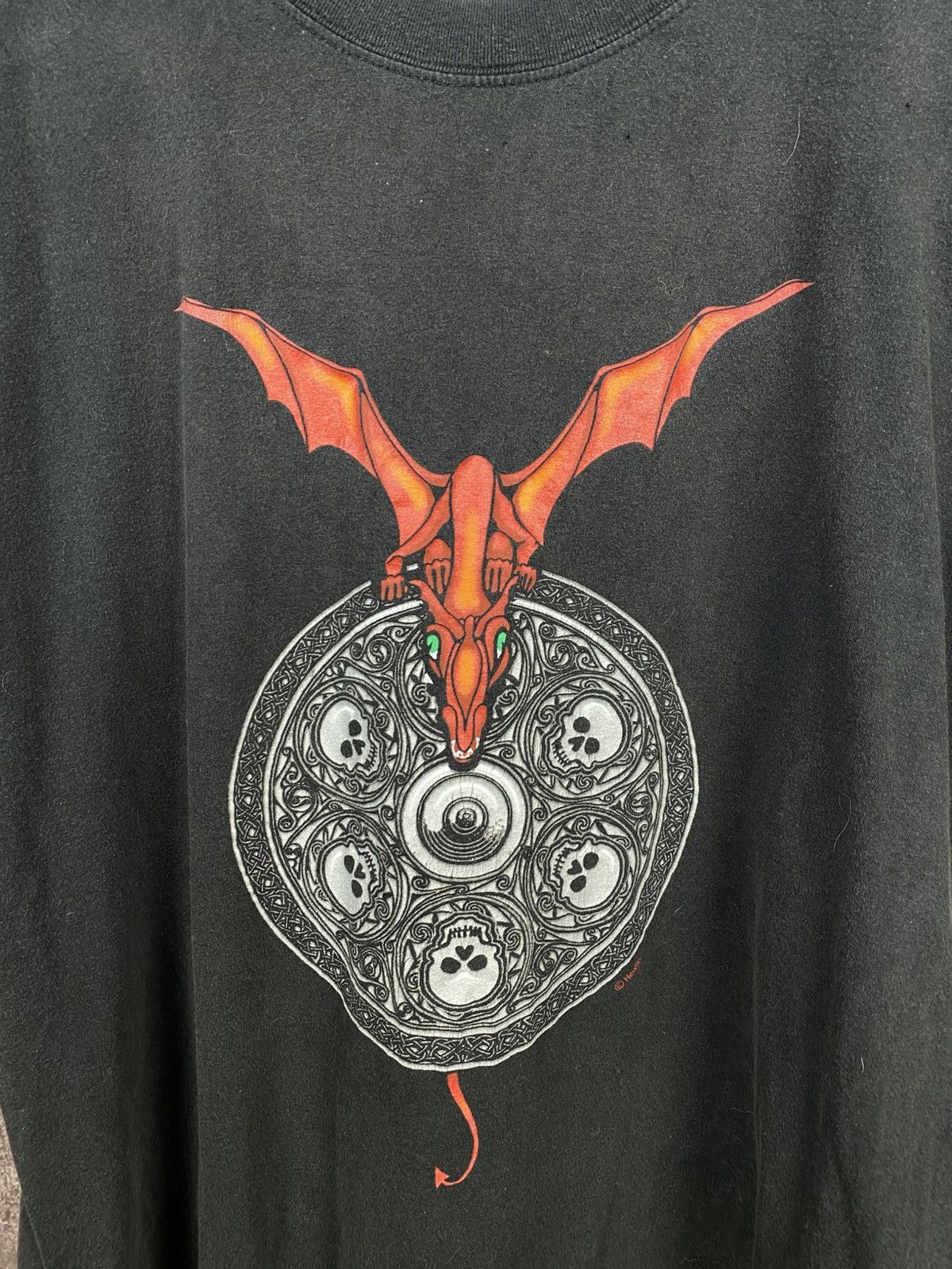 Vintage T-shirt Dragon hewlin uk Vintage black 90s Size US XL / EU 56 / 4 - 2 Thumbnail