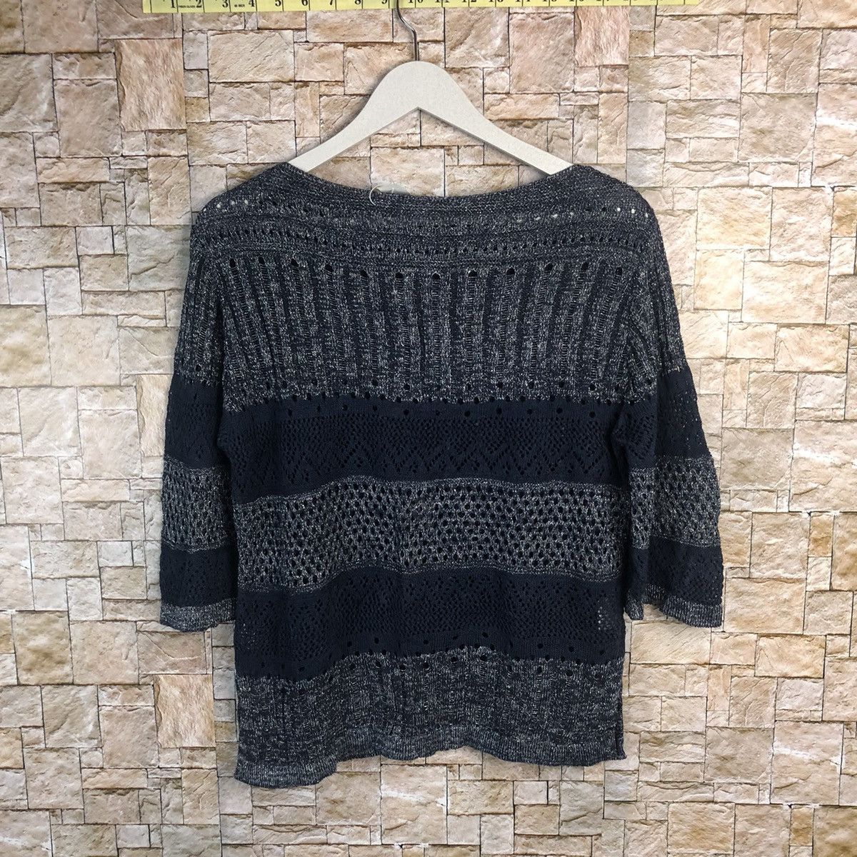 Homespun Knitwear × Japanese Brand × Vintage Japanese Brand Dark Blue crochet vintage Knitwear #A200 Size M / US 6-8 / IT 42-44 - 12 Thumbnail