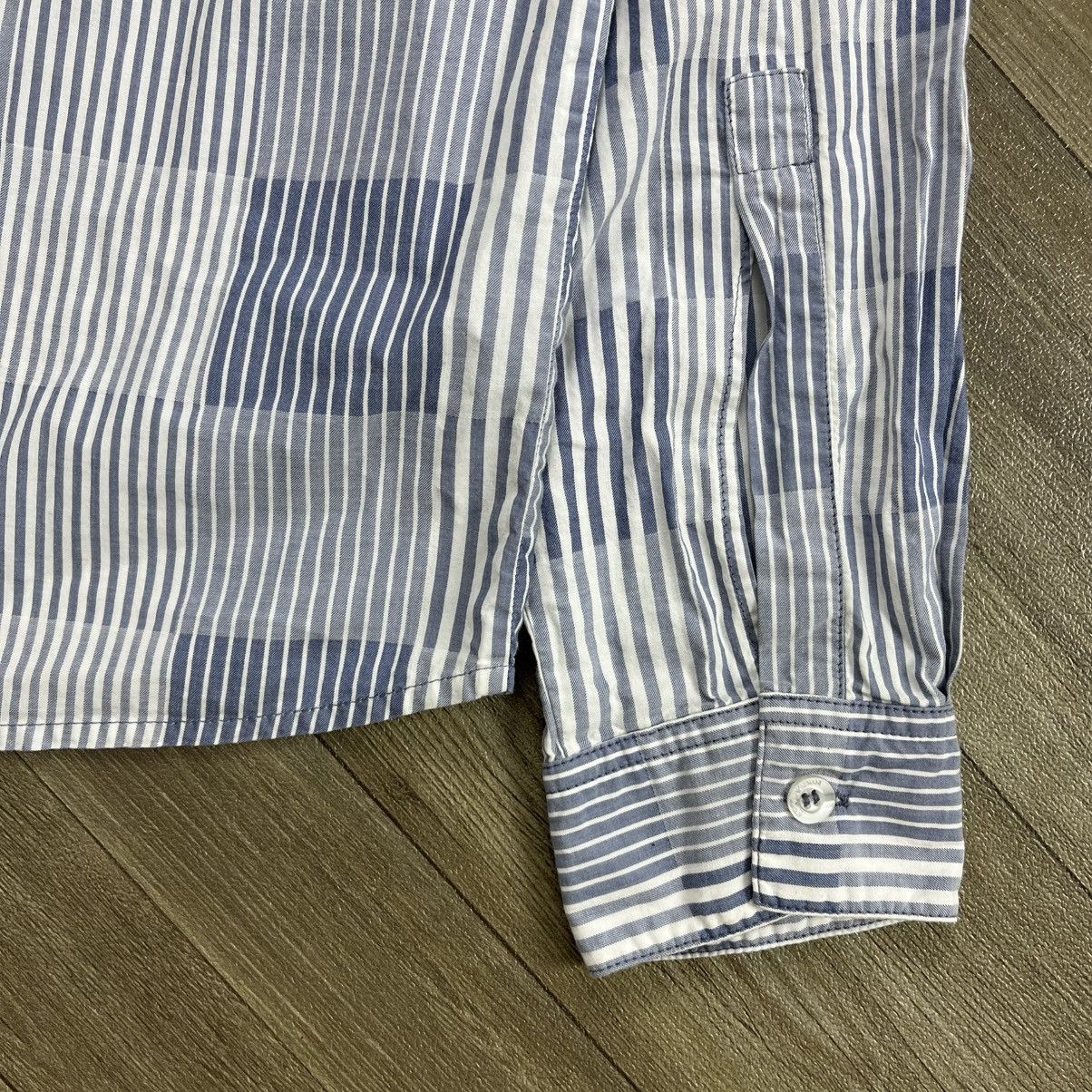 Emporio Armani Vintage Emporio Armani Striped Mandarin Collar Shirt Size US S / EU 44-46 / 1 - 12 Thumbnail
