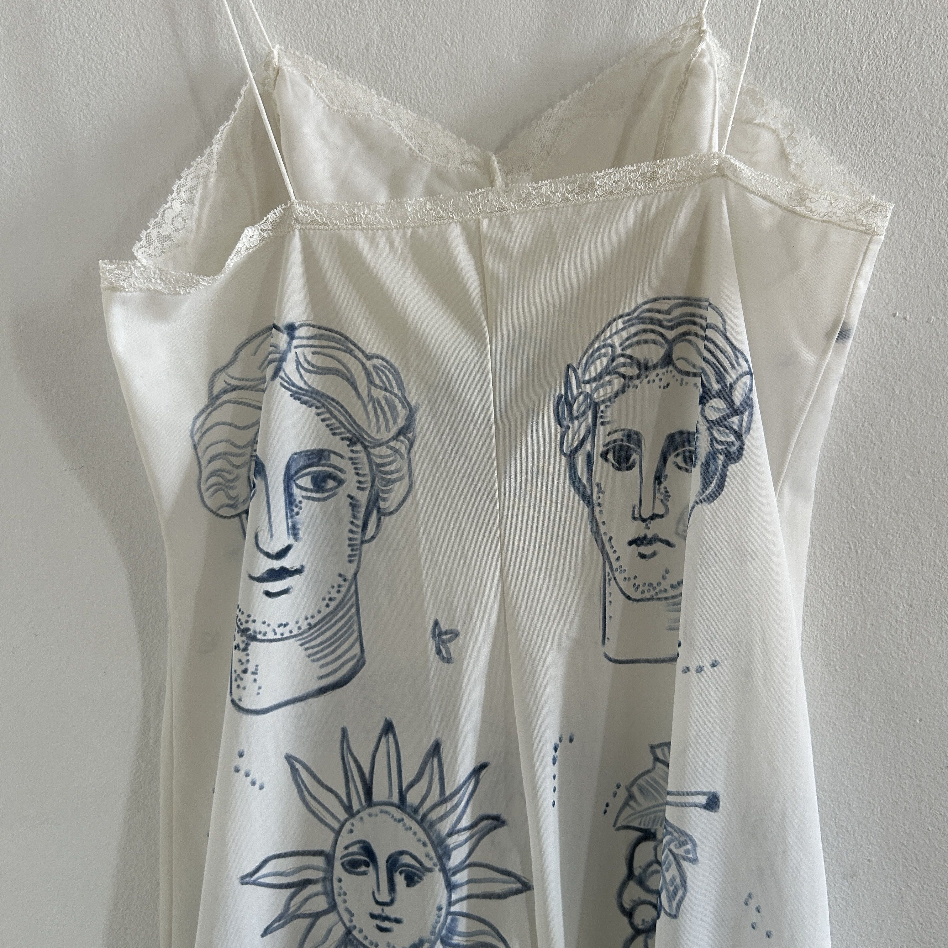 Custommade Vintage Hand-Painted Greek Slip Dress Size M / US 6-8 / IT 42-44 - 11 Thumbnail