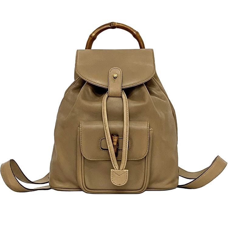 Gucci GUCCI Backpack Neutrals Leather Size ONE SIZE - 1 Thumbnail