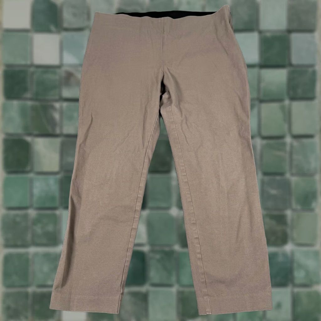 Vintage A New Day Pants Women 14 Beige WorkWear Tapered Elastic Waistband Side fly hook Zip Size 36" / US 14 / IT 50 - 1 Thumbnail