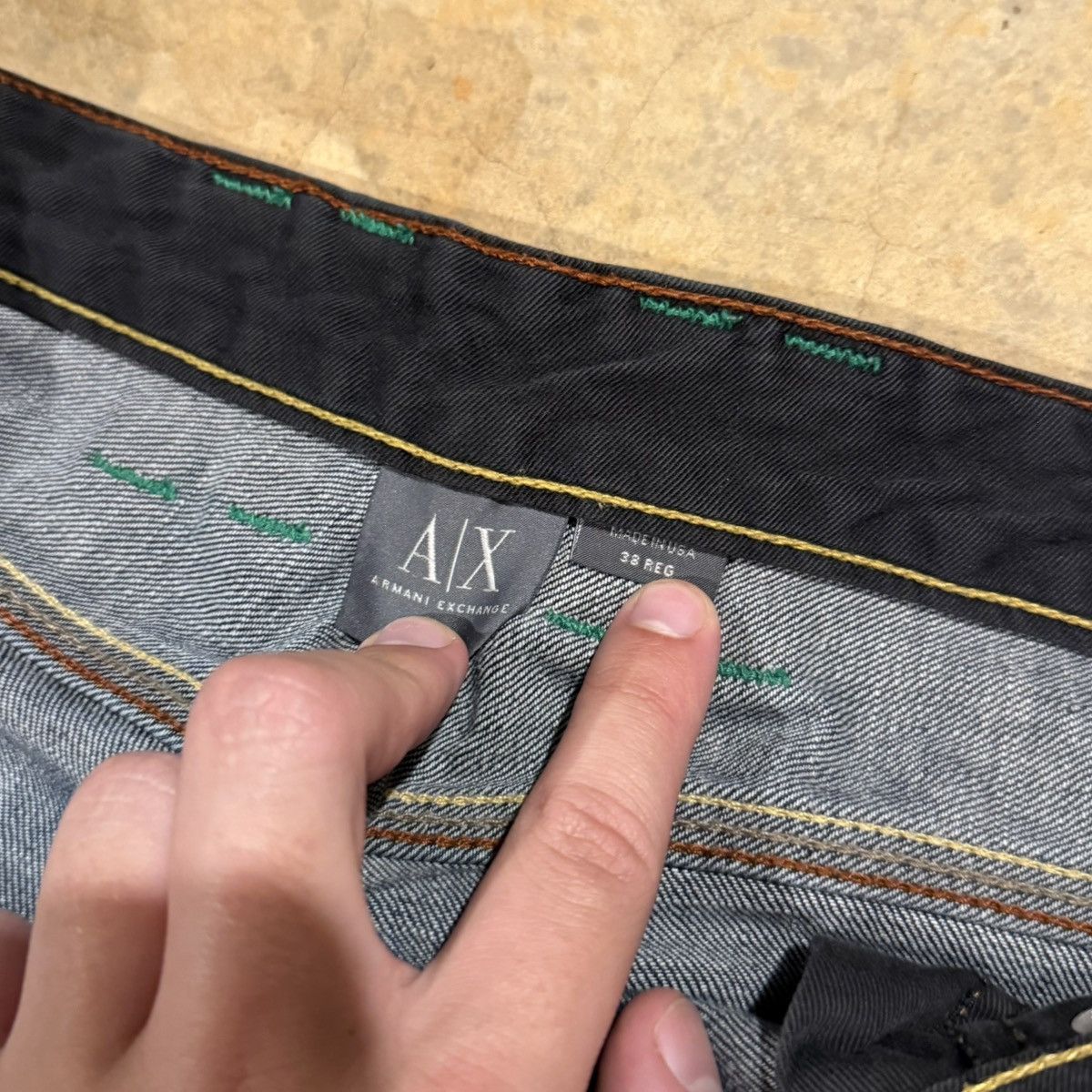Armani Exchange Vintage 2000s Armani Exchange Faded Baggy Jeans ERD Grunge Size US 38 / EU 54 - 10 Thumbnail