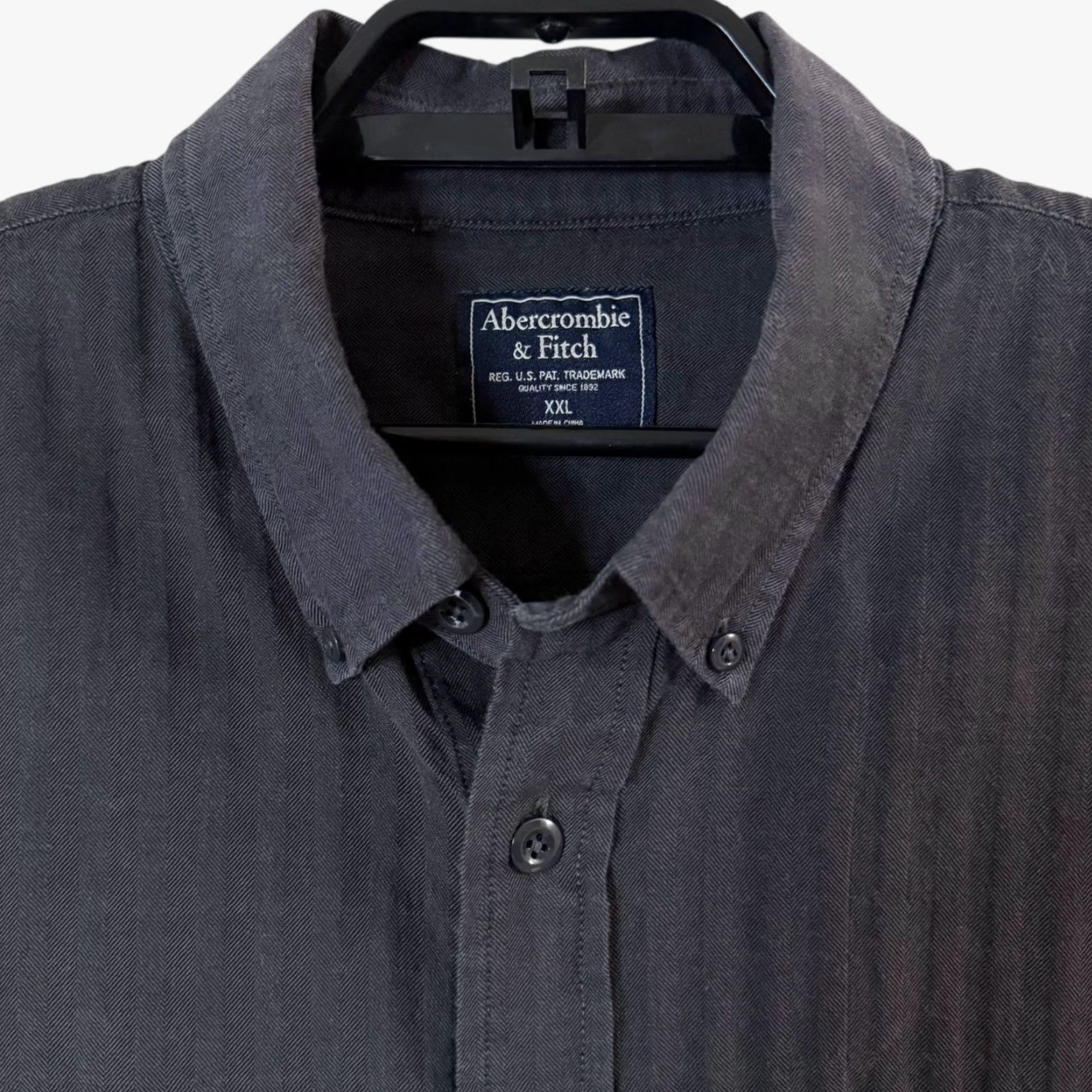 Abercrombie & Fitch Abercrombie & Fitch Shirt Gray Men XXL Button-Down Long-Sleeve Casual Striped 99% Cotton 1% Elastane Button Up Shirts Mens Size US XXL / EU 58 / 5 - 5 Thumbnail