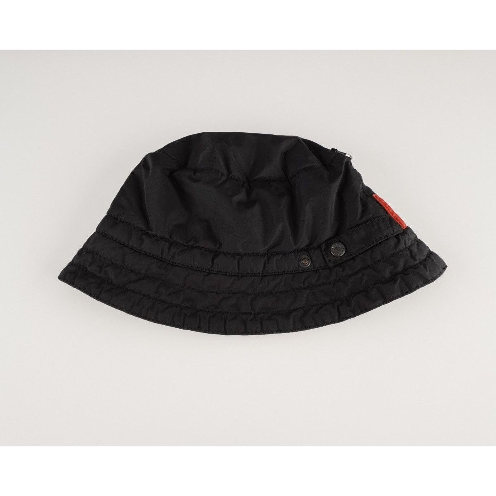 Prada Vintage prada sport linea rossa logo nylon black bucket hat Size ONE SIZE - 1 Thumbnail