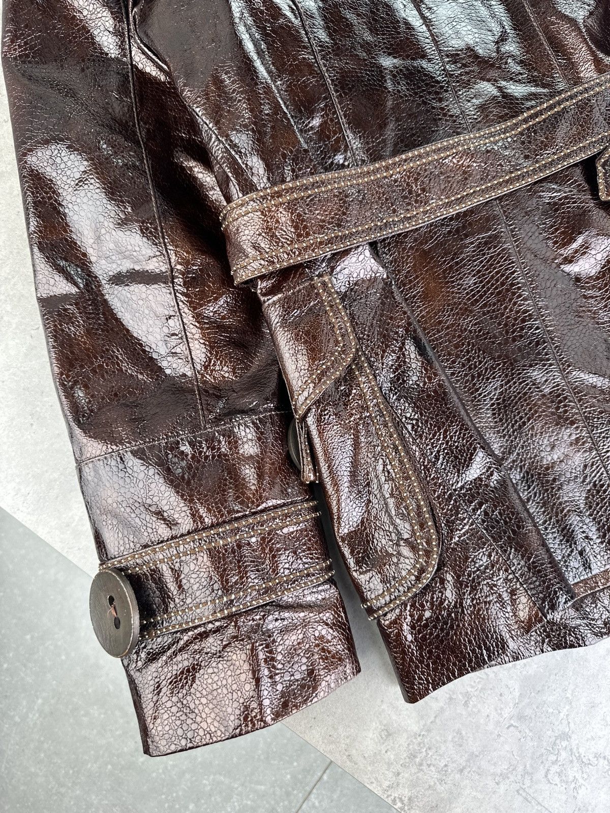 Japanese Brand Vintage Faux Patent Leather Jacket Size S / US 4 / IT 40 - 10 Thumbnail