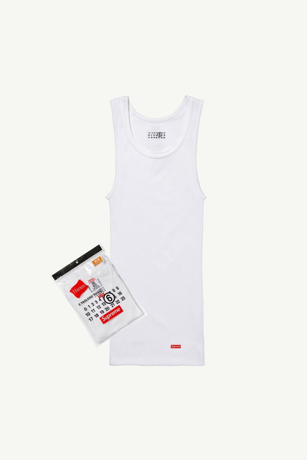 image of Maison Margiela Mm6 Tagless Tank Top in White, Men's (Size Medium)