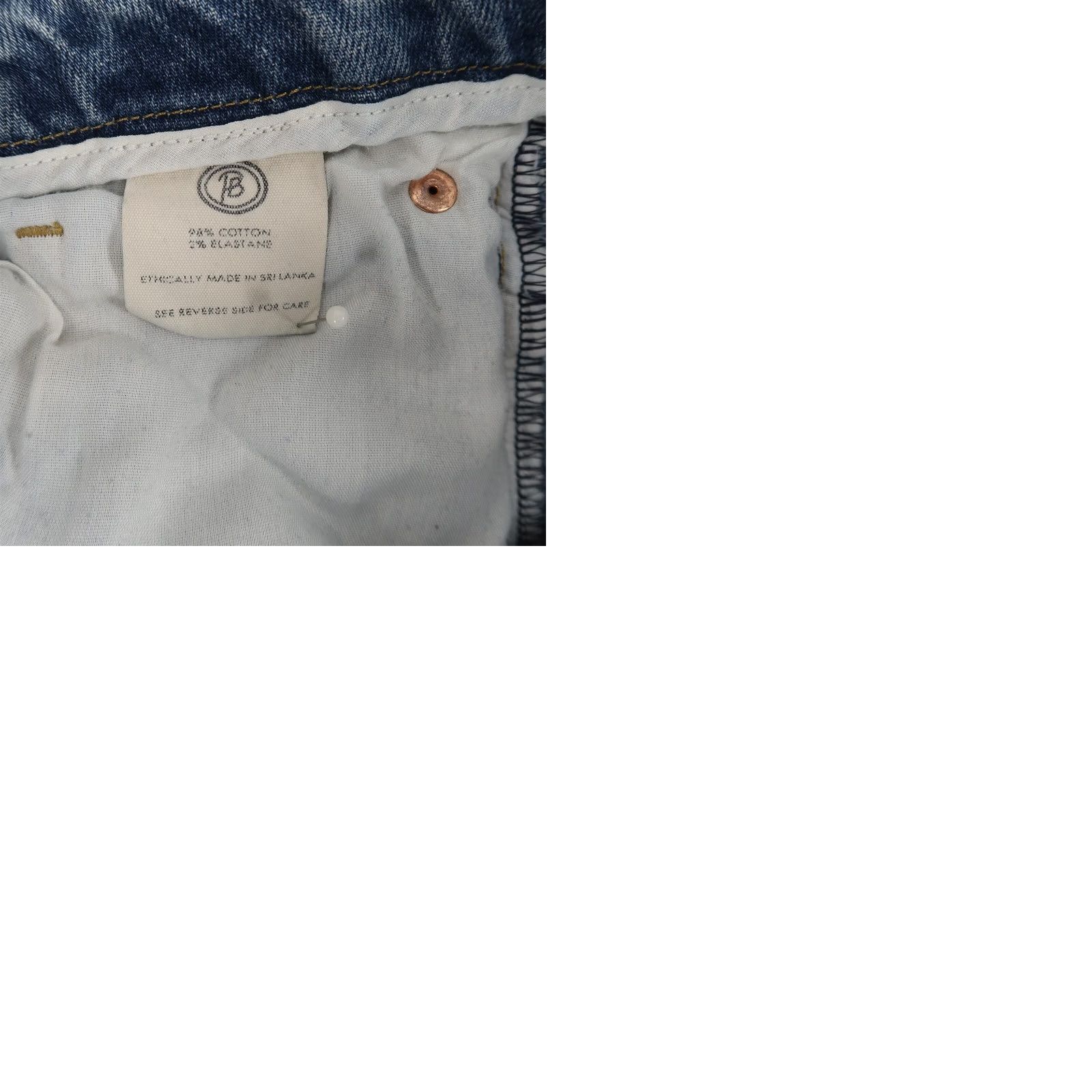 Vintage Porter Blue Jeans Womens 28 Straight Distressed Stretch Ankle Fray Blue Denim Cotton Blend Size 28" / US 6 / IT 42 - 10 Thumbnail