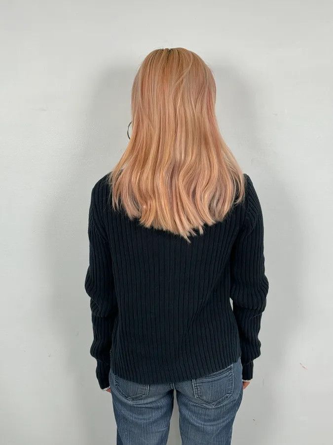 Armani Armani Navy Buttoned Turtleneck Wool Sweater Size S / US 4 / IT 40 - 3 Thumbnail