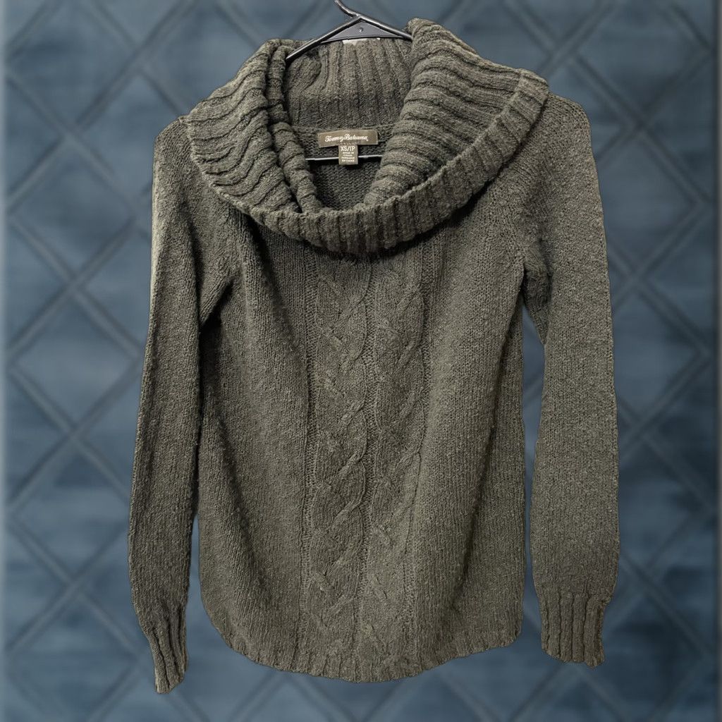 Tommy Bahama Tommy Bahama Sweater Adult XS Green Turtleneck Cable Knit Pullover Womens Size XS / US 0-2 / IT 36-38 - 1 Thumbnail