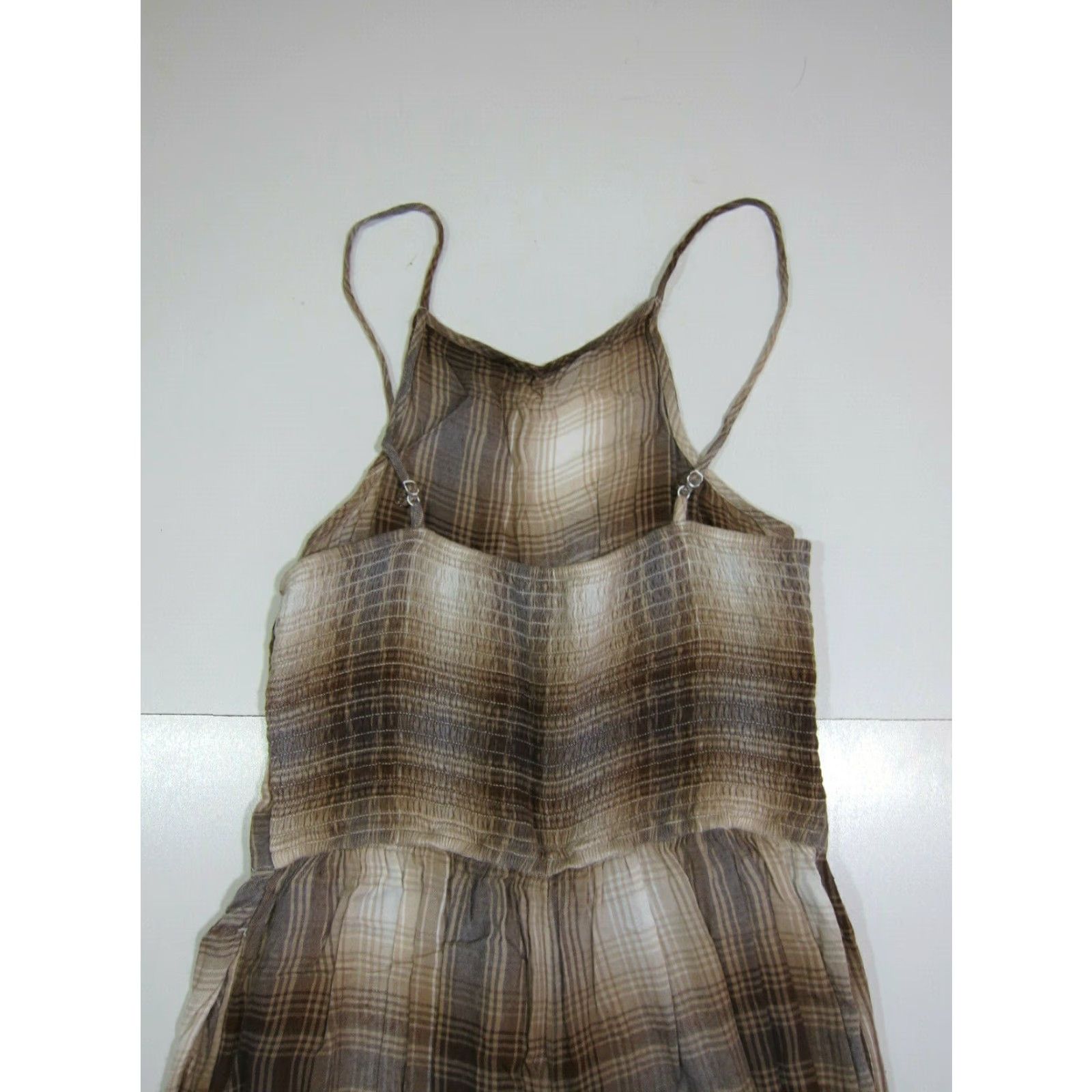 American Eagle Outfitters American Eagle Outfitters Jumpsuit Women S Plaid Brown 100% Rayon Spaghetti Strap Wide Leg Pockets Size 28" / US 6 / IT 42 - 5 Thumbnail