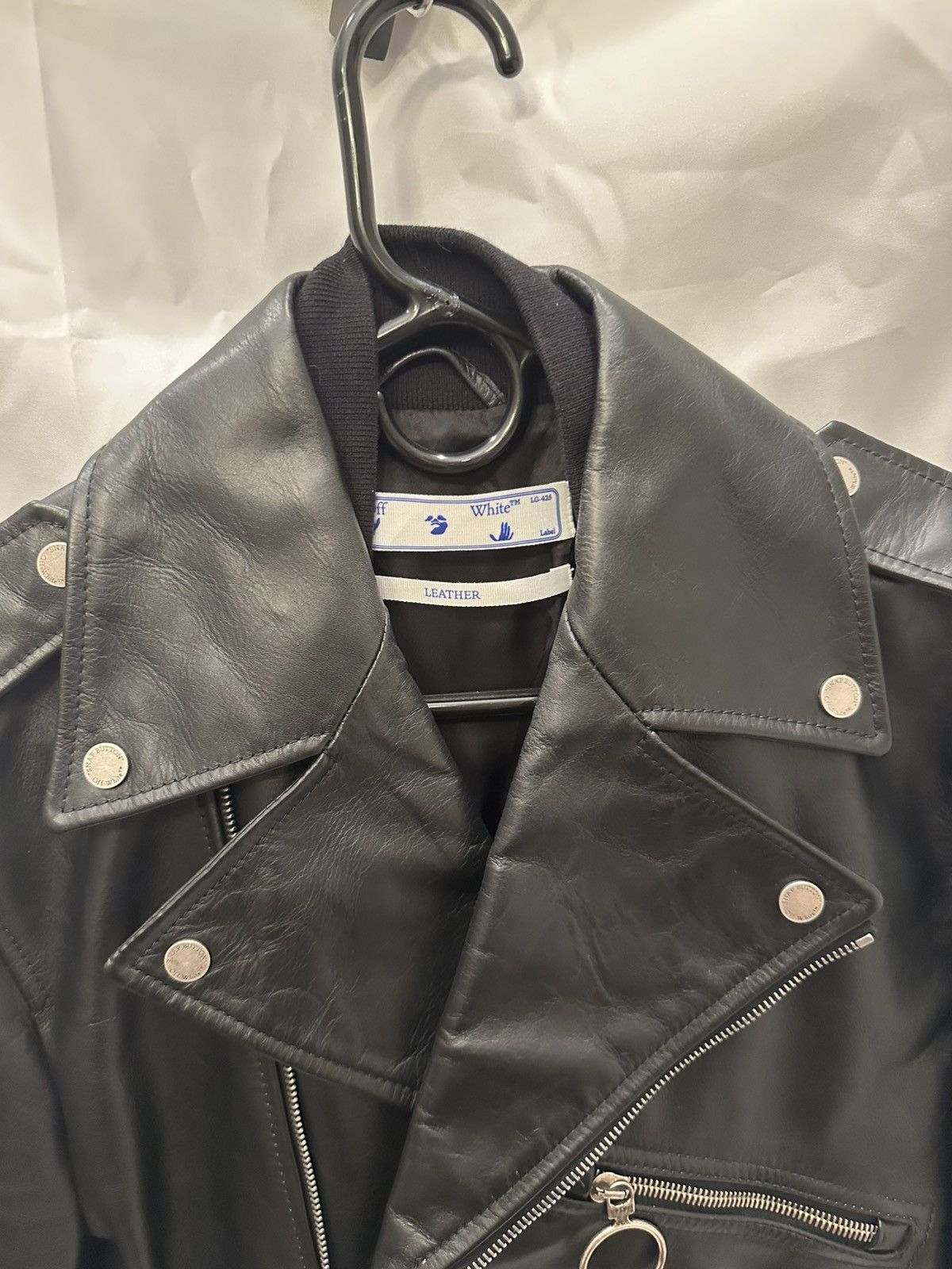 Off-White OFF-WHITE Leather Jacket Size US M / EU 48-50 / 2 - 5 Thumbnail