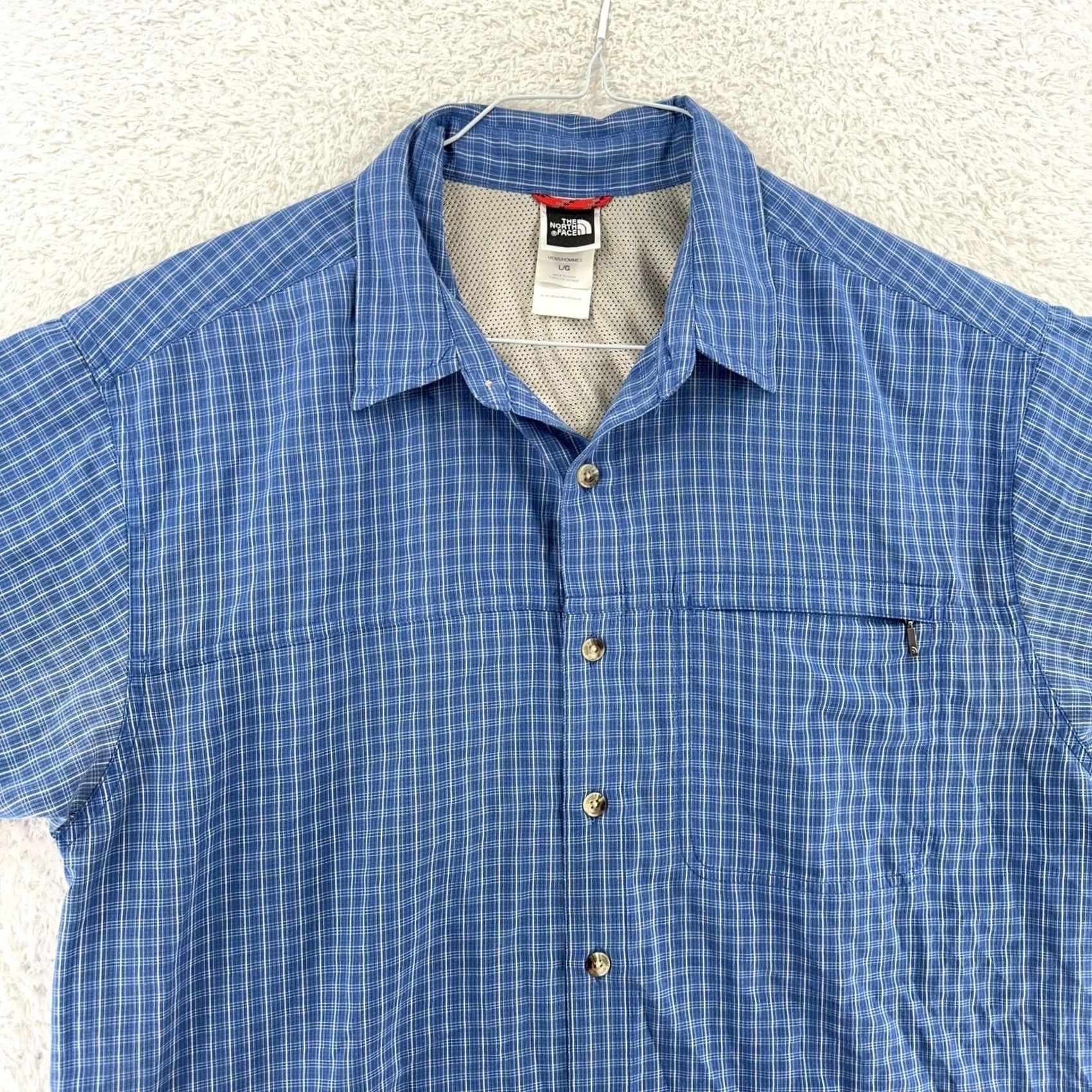 The North Face The North Face Shirt Mens L Plaid Short Sleeve Button Up Zipper Pocket Outdoors Size US L / EU 52-54 / 3 - 2 Thumbnail