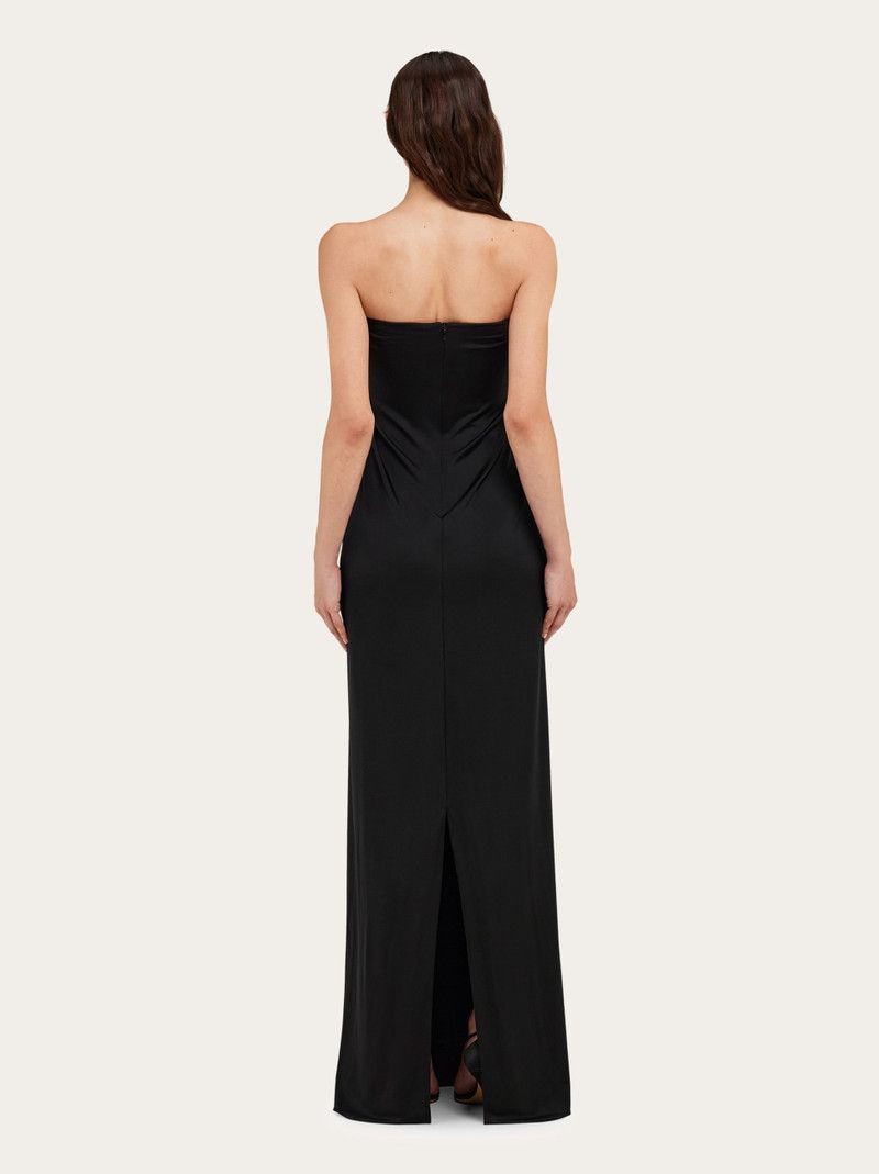 Salvatore Ferragamo o1s1rm0426 Strapless Maxi Dress in Black Size L / US 10 / IT 46 - 4 Thumbnail