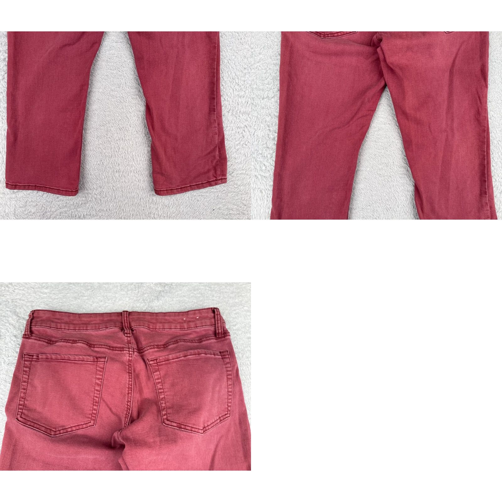 Vintage SO Jeans Juniors 13 Red Denim Capri Mid Rise Cotton Rayon Blend 30x22 Size 34" / US 12 / IT 48 - 10 Thumbnail